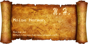 Moise Herman névjegykártya